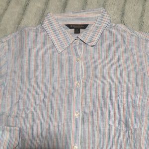 Brooks Brothers Iris linen striped blouse